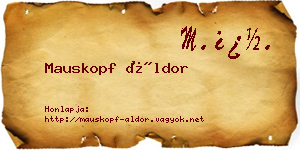 Mauskopf Áldor névjegykártya